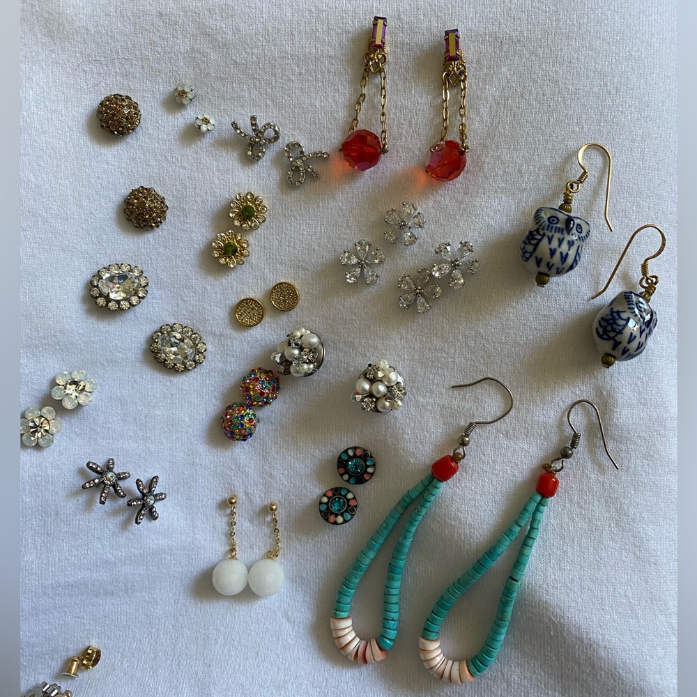 17 Pairs of Anthropologie & Antique Earrings